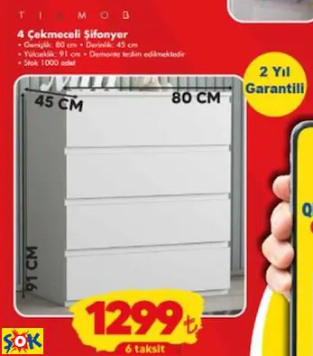 TİAMOB 4 ÇEKMECELİ ŞİFONYER TİAMOB 4 ÇEKMECELİ ŞİFONYER